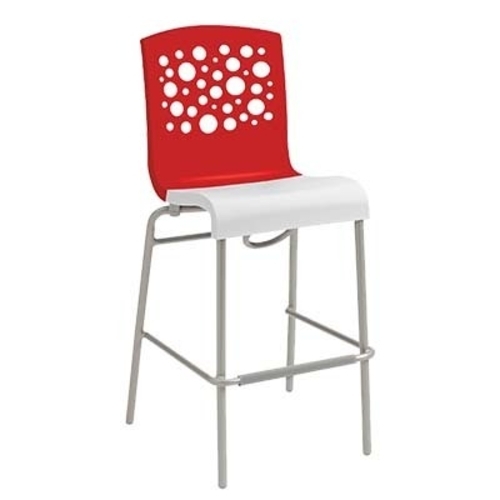 Grosfillex UT838414 Tempo Two Tone Resin Indoor Stacking Barstool - 2 Per Set