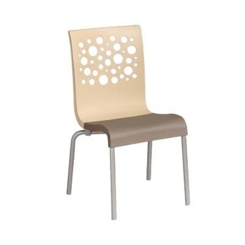 Grosfillex UT835413 Tempo Two Tone Resin Indoor Stacking Side Chair - 4 Per Set