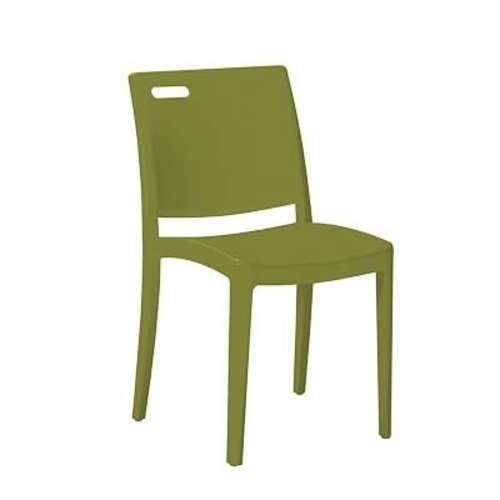 Grosfillex US356282 Metro Green Resin Indoor Stacking Side Chair - 4 Per Set