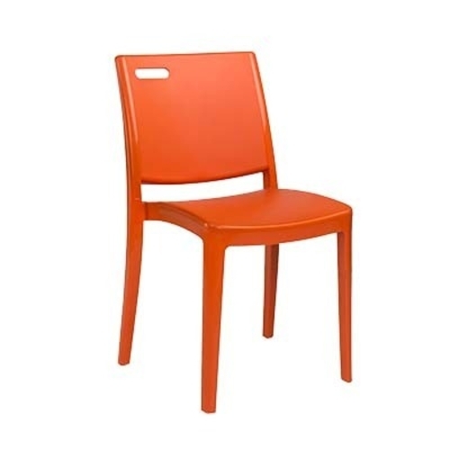 Grosfillex US356019 Metro Orange Resin Indoor Stacking Side Chair - 4 Per Set