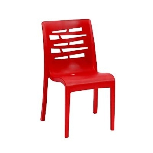 Grosfillex US218414 Essenza Red Resin Outdoor Stacking Side Chair - 16 Per Set