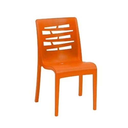 Grosfillex US218019 Essenza Orange Resin Outdoor Stacking Side Chair -16 Per Set