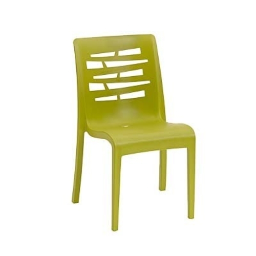 Grosfillex US218152 Essenza Green Resin Outdoor Stacking Side Chair - 16 Per Set