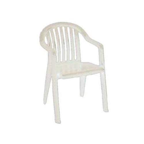 Grosfillex US282304 Miami Lowback White Resin Stacking Armchair - 16 Per Set
