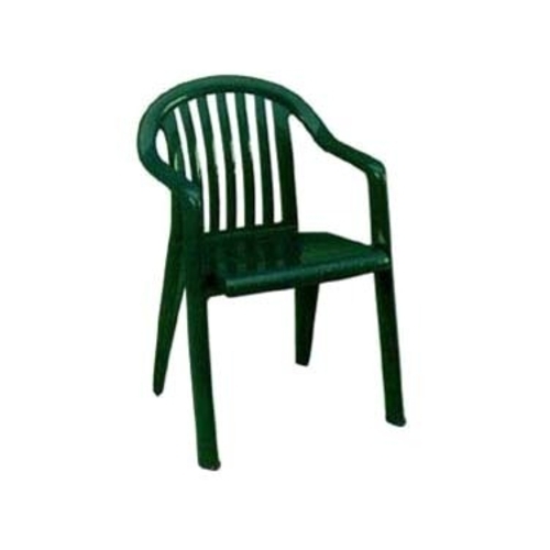 Grosfillex US282378 Miami Lowback Green Resin Stacking Armchair - 16 Per Set
