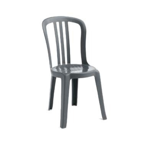 Grosfillex US495502 Miami Bistro Charcoal Resin Stacking Side Chair -32 Per Case