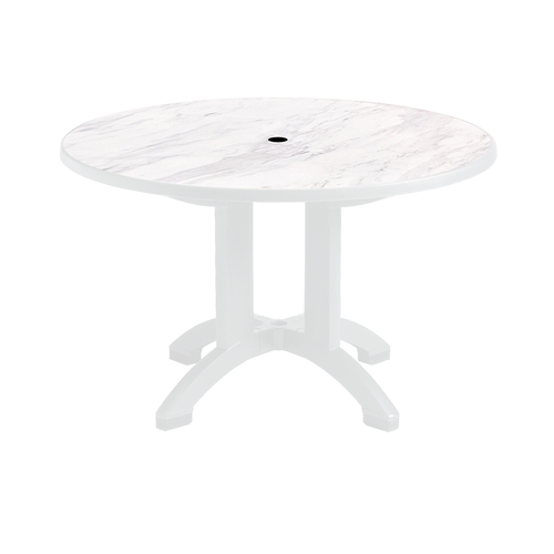 Grosfillex US481004 Aquaba White Resin Outdoor 48" Diameter Ranch Table