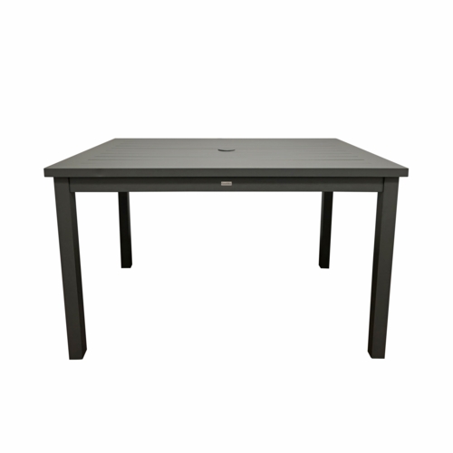 Grosfillex US929288 Sigma Volcanic Black Outdoor 48" x 34" Dinner Table - 1 Each
