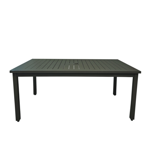 Grosfillex US932288 Sigma Volcanic Black Outdoor 69" x 39" Dinner Table - 1 Each