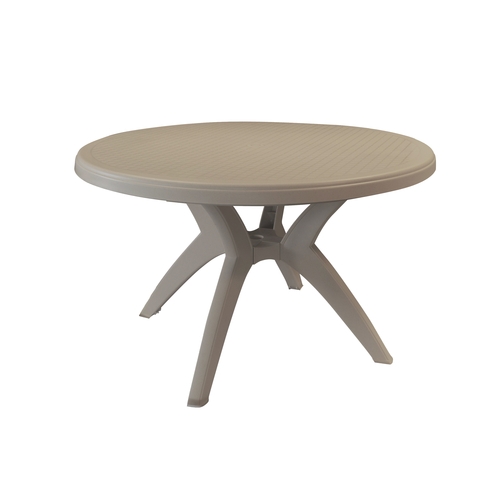Grosfillex US526181 Ibiza French Taupe Resin 46" Dia. Outdoor Table - 1 Each