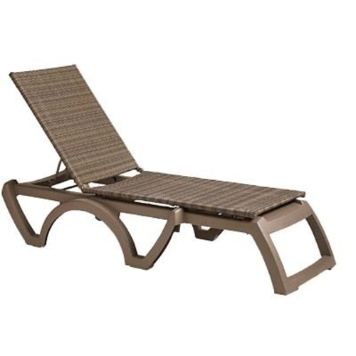 Grosfillex UT436181 Java All Weather Wicker Outdoor Folding Chaise - 16 Per Set