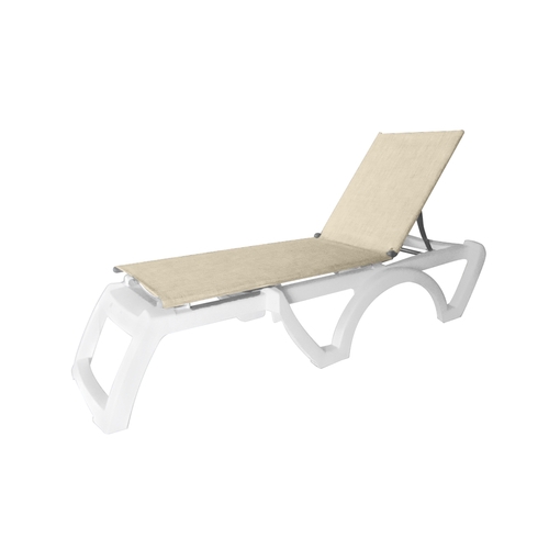 Grosfillex UT116004 Jamaica Beach Straw Outdoor Folding Chaise - 16 Per Set