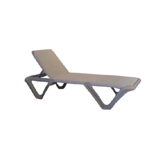 Grosfillex US891763 Nautical Pro Ash Outdoor Folding Chaise - 2 Per Set