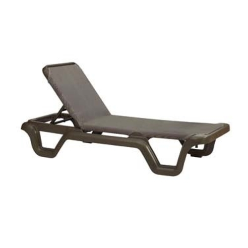 Grosfillex US515137 Marina Expresso Outdoor Adjustable Chaise - 2 Per Set