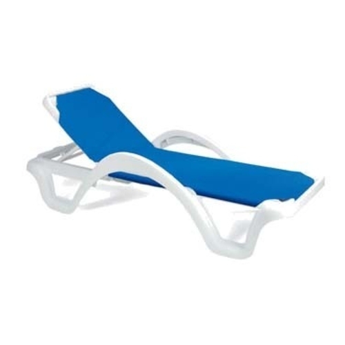 Grosfillex 99202006 Catalina Blue Outdoor Adjustable Chaise - 14 Per Set