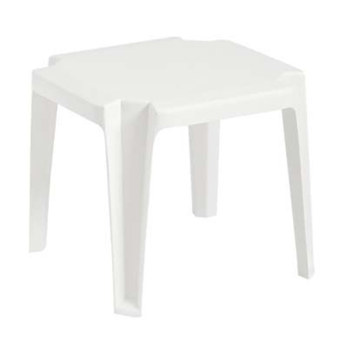 Grosfillex US529804 Westport White Resin Outdoor 17" x 17" Low Table - 6 Each