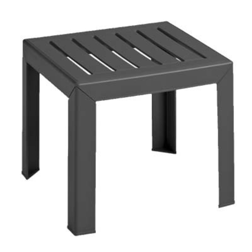 Grosfillex CT052002 Bahia Charcoal Resin Outdoor 16" x 16" Low Table