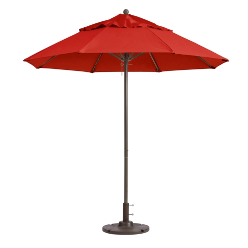Grosfillex 98366631 Windmaster 7.5' Logo Red Patio Umbrella