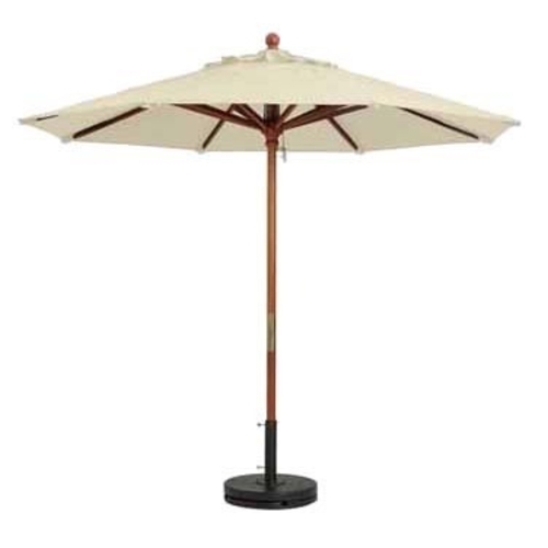 Grosfillex 98940331 7' Khaki Wooden Patio Market Umbrella