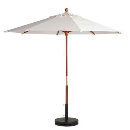 Grosfillex 98940431 7' White Wooden Patio Market Umbrella