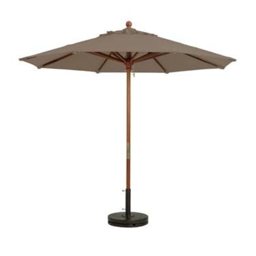 Grosfillex 98948131 7' Taupe Wooden Patio Market Umbrella
