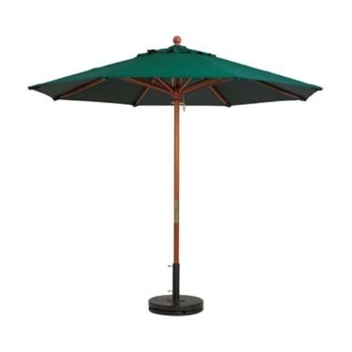 Grosfillex 98912031 9' Forest Green Wooden Patio Market Umbrella