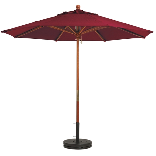 Grosfillex 98912731 9' Burgundy Wooden Patio Market Umbrella