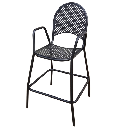 Plantation Prestige 2180300-02 Benson Stackable Indoor/Outdoor Barstool with Arms