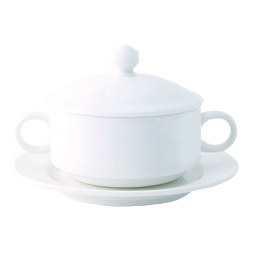 Oneida L5800000570S Luzerne Verge 6.25" Porcelain Soup Cup Saucer - 4 Doz