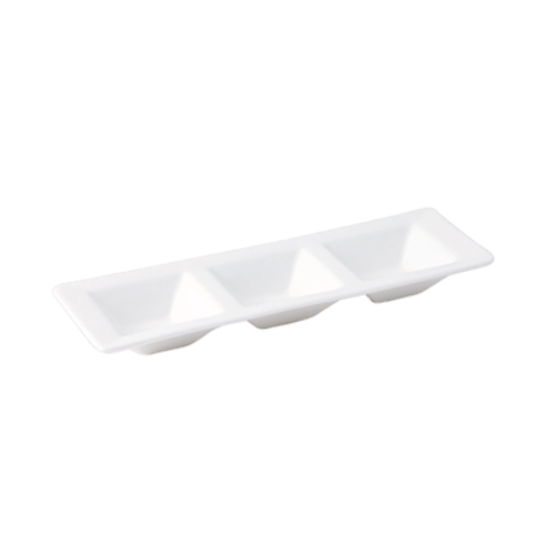 Oneida L6050000920 Luzerne Zen Warm White 10.375" Porcelain 3 Compartment Tray