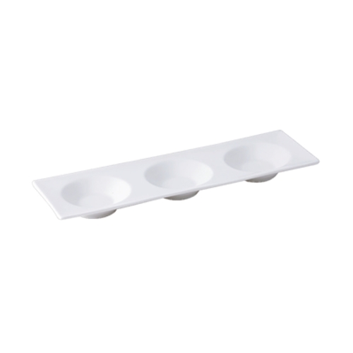 Oneida L6050000921 Luzerne Zen Warm White 11.75" Porcelain 3 Compartment Tray