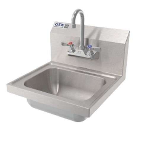 GSW USA HS-0810W 12"W x 12-1/4"D Stainless Steel Wall Mounted Hand Sink
