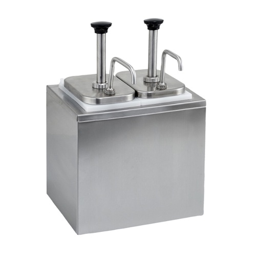 Winco PKTS-2D Stainless Steel Dual Pump Condiment Dispenser