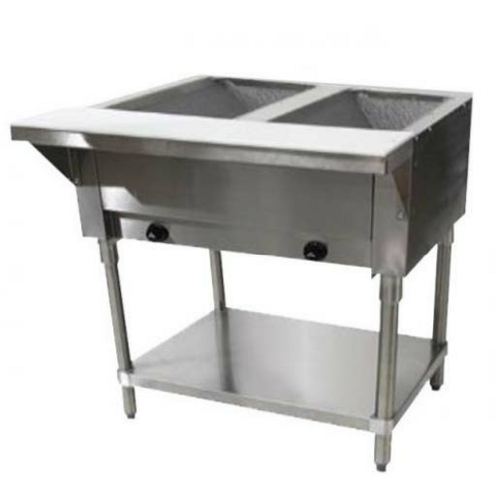 Falcon Food Service HFT-2-NG 2 Well Natural Gas Steam Table w/ Adjustable Undershelf