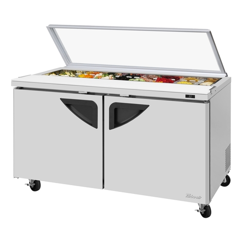 Turbo Air TST-60SD-N-GL 60" Wide Sandwich Salad Prep Table With Glass Lid