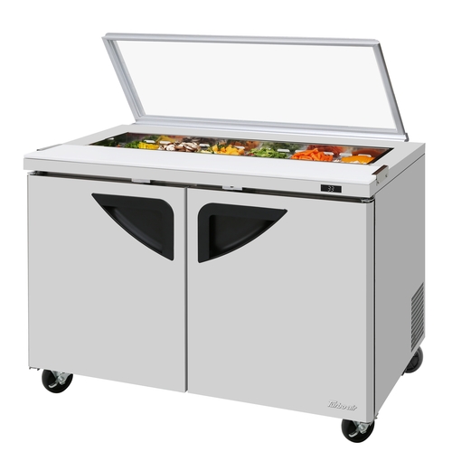 Turbo Air TST-48SD-N-GL 48" Wide Sandwich Salad Prep Table With Glass Lid