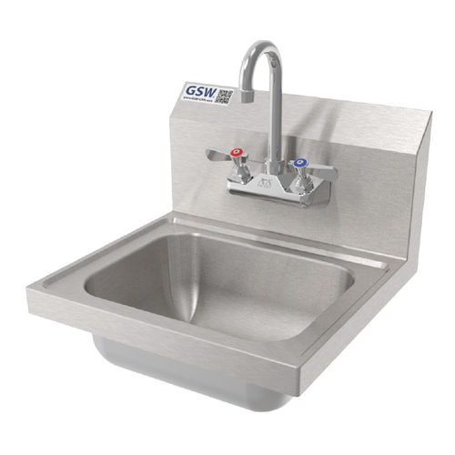 GSW USA HS-2017W 20" x 17" Wall Mount Hand Sink With Gooseneck Spout Faucet