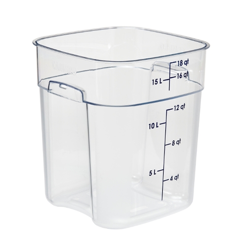 Cambro 18SFSPROCW135 CamSquare Fresh Pro 18 Qt Polycarbonate Food Container