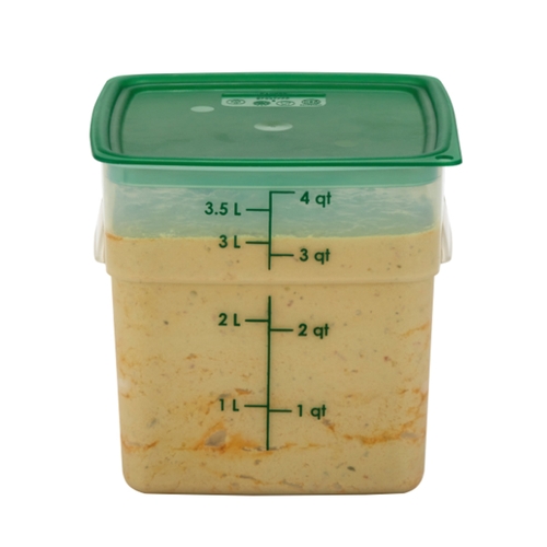 Cambro 4SFSPROPP190 CamSquare Fresh Pro 4 Qt Polypropylene Food Container
