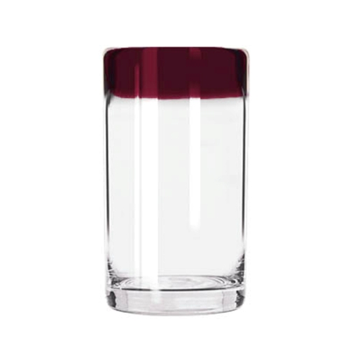 Libbey 92303R Aruba 16 oz Anneal Treated Cooler Glass w/ Red Rim - 1 Doz