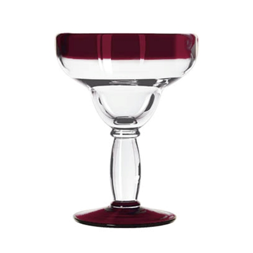 Libbey 92308R Aruba 12oz Anneal Treated Margarita Glass w/ Red Rim -1 Doz