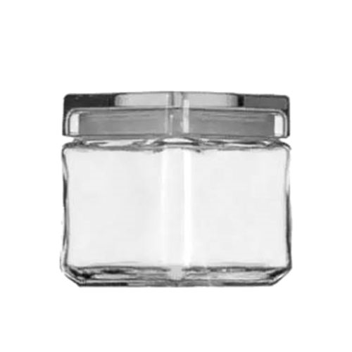 Anchor Hocking 85587R 32 oz Stackable Glass Square Jar w/ Lid - 4 Per Case