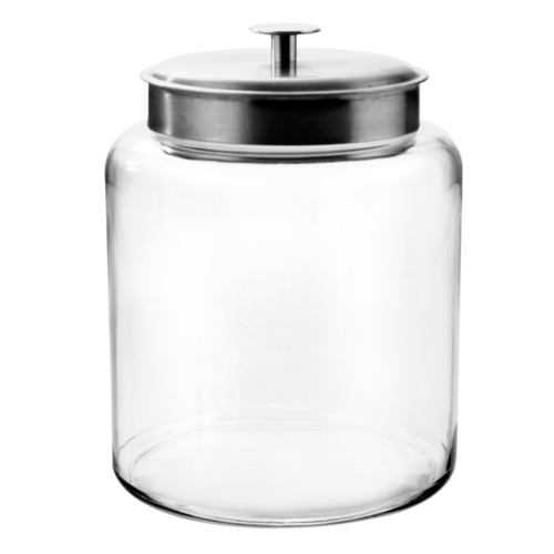 Anchor Hocking 95507AHG17 Montana 2.5 Gallon Glass Ingredient Jar w/ Metal Cap