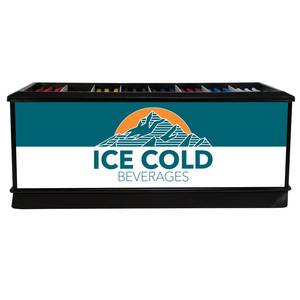 Iowa Rotocast Plastics ICE ISLAND -ICE COLD GRAPHICS 80" x 35" Portable Beverage Merchandiser 'ICE COLD' Graphics