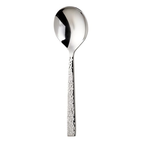 Oneida B327SBLF Chef's Table Hammered™ Stainless 6.25" Bouillon Spoon - 1 Dz