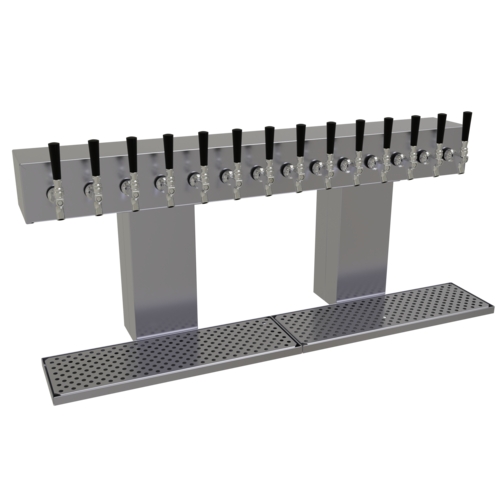 Glastender BRT-14-SS Countertop Bridge Draft Dispensing Tower - (14) Faucets