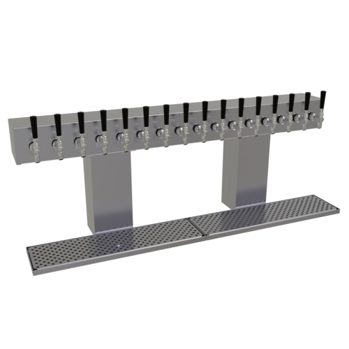 Glastender BRT-16-SS Countertop Bridge Draft Dispensing Tower - (16) Faucets