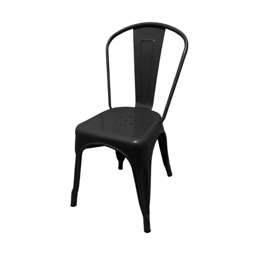Oak Street Manufacturing OD-CH-0001-BLK Smokestack Indoor/Outdoor Black Stacking Metal Chair
