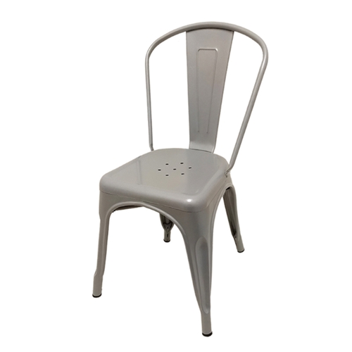 Oak Street Manufacturing OD-CH-0001-SLV Smokestack Indoor/Outdoor Silver Stacking Metal Chair