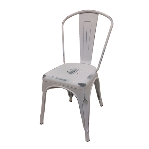 Oak Street Manufacturing OD-CH-0001-WHT Smokestack Indoor/Outdoor White Stacking Metal Chair
